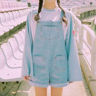 Pocket-detail Denim Jumper Shorts