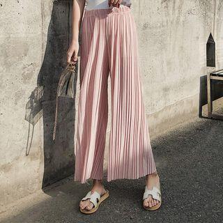 Chiffon Crop Wide-leg Pants