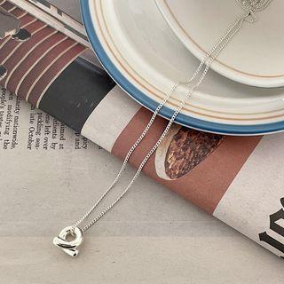 Knot Pendant Chain Necklace Silver - One Size