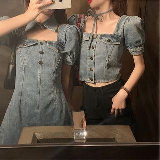 Short-sleeve Denim Blouse / Dress