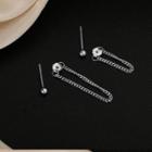 Asymmetrical Chain Drop Earring 1 Pair - With Earring Back - Silver - One Size