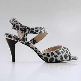 Genuine Leather Leopard-print Sandals