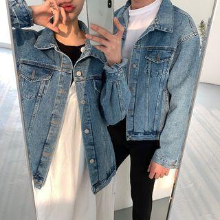 Couple Matching Denim Jacket Blue - One Size