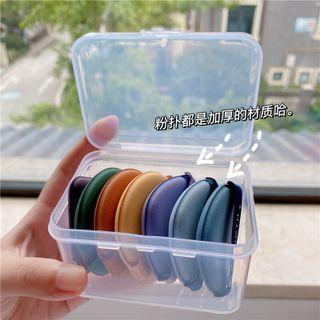 Set Of 7: Powder Puff With Case With Case - Set Of 7 Pcs - Blue & Purple & Green & Yellow & Orange - One Size