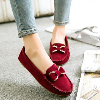Bow-accent Moccasin Flats