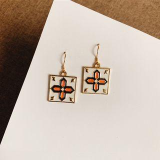 Cross Square Alloy Dangle Earring