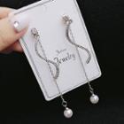 Faux Pearl Earring 1 Pair - A11 - 87 - Silver - One Size