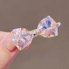 Bow Rhinestone Alloy Hair Clip Ly2273 - Pink - One Size