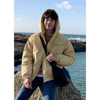 Hooded Pocket-detail Oversized Padded Jacket