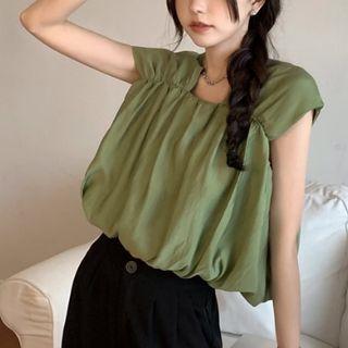 Sleeveless Square-neck Puffy Top
