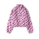 Heart Fleece Zip Jacket Pink - One Size