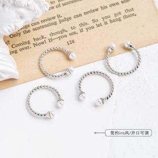 Faux Pearl Open Ring 1 Piece - As Shown In Figure - One Size