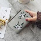 Embroidered Flower Faux Leather Wallet