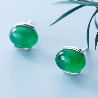 925 Sterling Silver Bead Earring 1 Pair - S925 Silver - As Shown In Figure - One Size