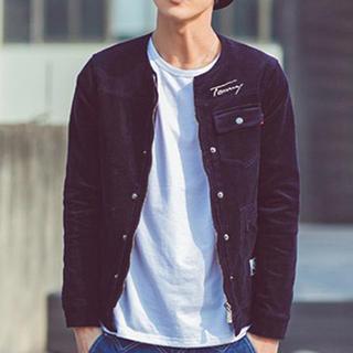Letter Embroidered Zip Jacket