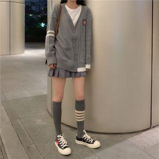 Applique Cardigan Gray - One Size