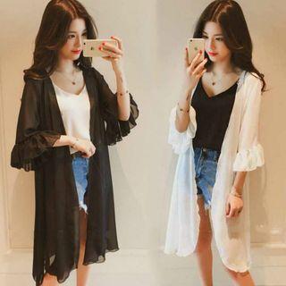 Elbow-sleeve Light Chiffon Jacket