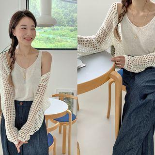 Knit Set: Net Cardigan + Sleeveless Top