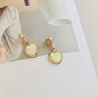 Heart Resin Dangle Earring 1 Pair - White - One Size