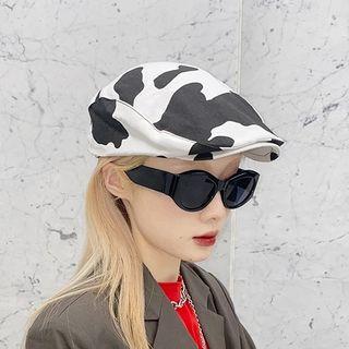 Cow Print Newsboy Cap