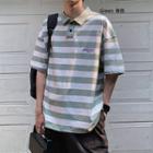 Color-block Stripe Short-sleeve Polo-shirt