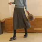 Accordion-pleat Knit Midi Skirt