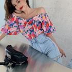 Floral Top / Boot-cut Jeans