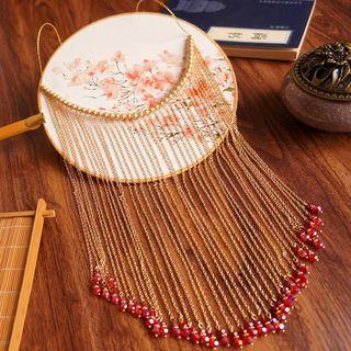 Bead Fringed Headpiece As Shown In Figure - One Size
