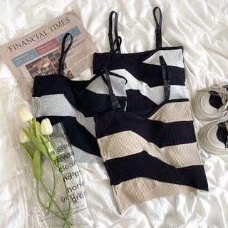 V-neck Striped Asymmetrical Camisole Top