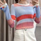 Tasseled Striped Sweater