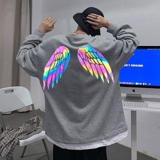 Wing Print Oversize Sweatshirt