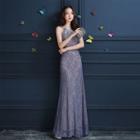 Strapless Cutout Lace Panel Mini Prom Dress