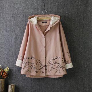 Long-sleeve Printed Hooded Jacket