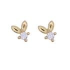 925 Sterling Silver Rhinestone Rabbit Ear Earring