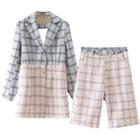Plaid Blazer / Dress Shorts / Set