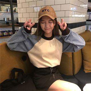 Corduroy Sleeve Pullover As Shown In Figure - One Size