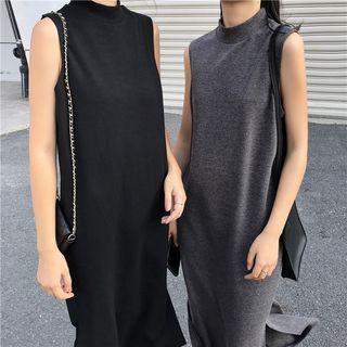 Sleeveless Mock Neck Midi Dress