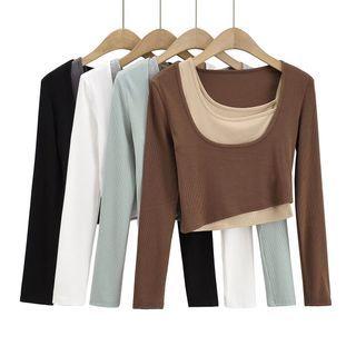 Set: Irregular Tank Top + Cropped T-shirt