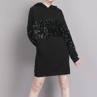 Glitter Mini Hoodie Dress