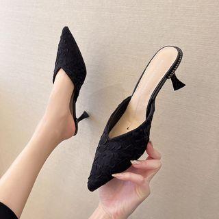 Pointed Flared Heel Mules
