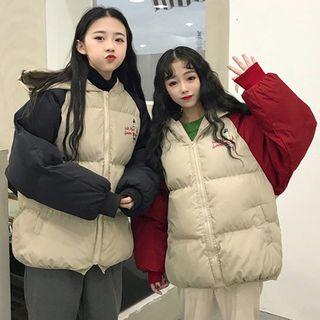 Color-block Loose-fit Padded Jacket