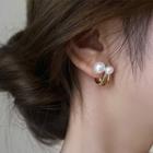 Faux Pearl Alloy Earring 1 Pair - A3104 - Gold - One Size