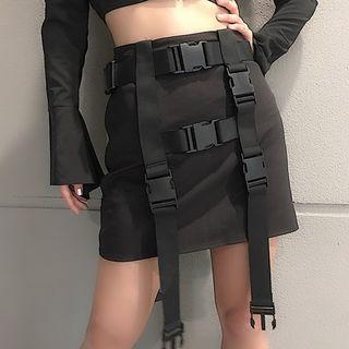 Strapped Pencil Skirt