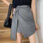 Asymmetrical Twist Mini A-line Skirt