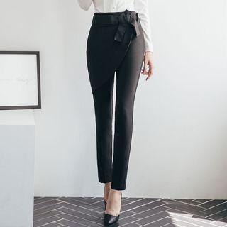 Bow-waist Slim-fit Pants