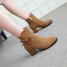 Chunky-heel Bow-tied Ankle Boots
