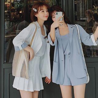 Plain Camisole Top / 3/4-sleeve Blazer / Shorts / Skorts / Set