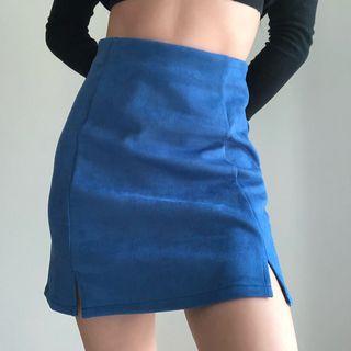 Faux Suede Mini Pencil Skirt