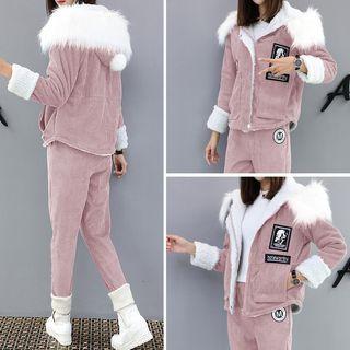 Set: Corduroy Zip-up Jacket + Harem Pants