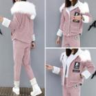 Set: Corduroy Zip-up Jacket + Harem Pants